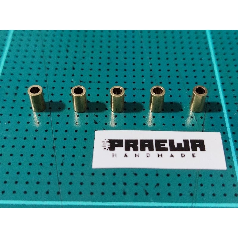 [5 ชิ้น] บูทกลางโรลเลอร์ถ้วย ใช้เป็นบูทเสา/ยันเฟือง สูง 5.2 mm - Mini4WD Bush for Double Aluminum Roller