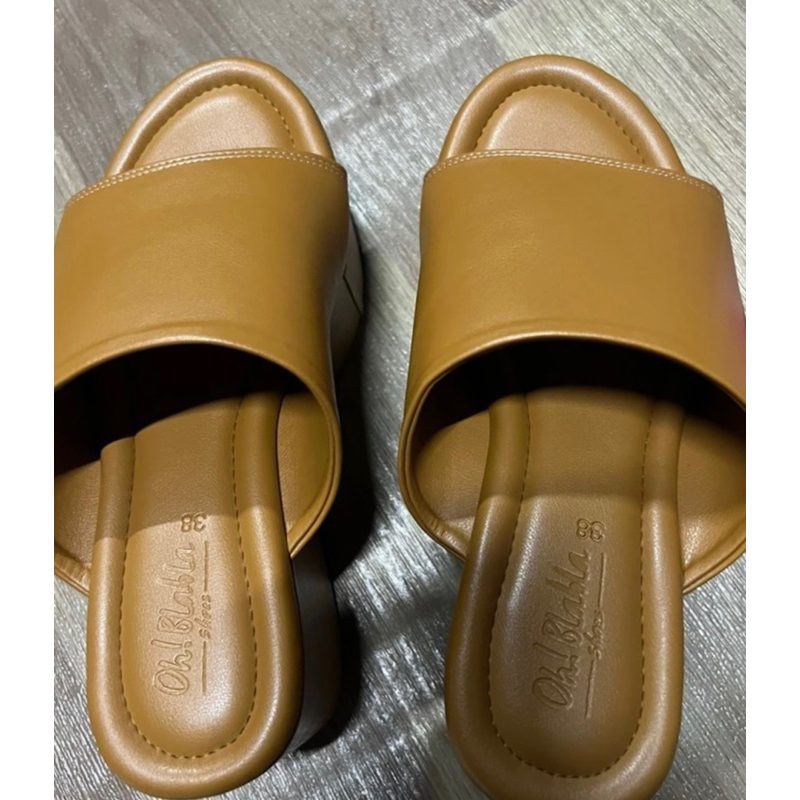 ส่งต่อรองเท้าส้นตึกohblabla_shoesรุ่นTOBY_size38_สีน้ำตาล