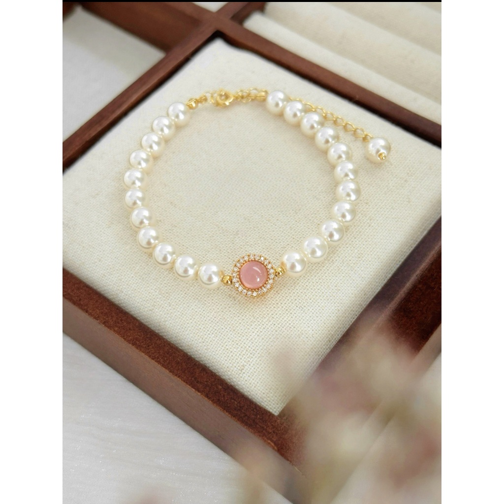 พร้อมส่ง | IRIS VINTAGE PINK YOUR DREAM SERISE | Quin bracelet GV00146 เครื่องประดับ กำไลข้อมือมุก