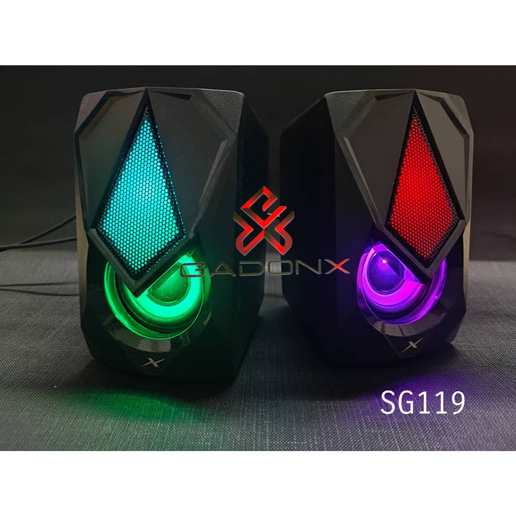 ลำโพงคู่มีไฟ เสียงดี 2.0 STEREO RGB GAMING SPEAKERS GadonX SG-119 ลำโพงเกมมิ่ง แท้ประกันศูนย์