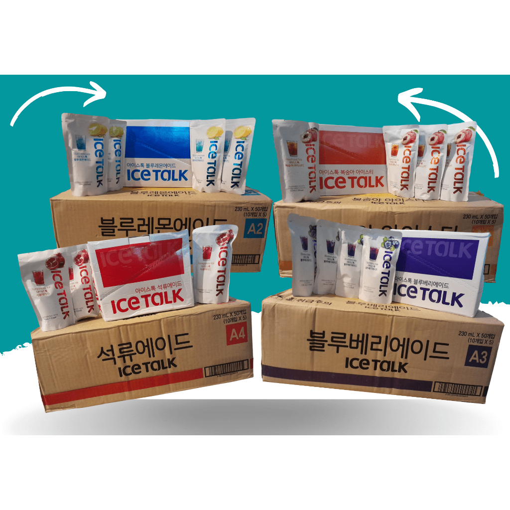 เครื่อมดื่มไอซ์ ทอล์คเกาหลี ขายส่งยกลัง Ice Talk 아이스 톡 한국 편의점 음료수 230ml x 50pcs=1box