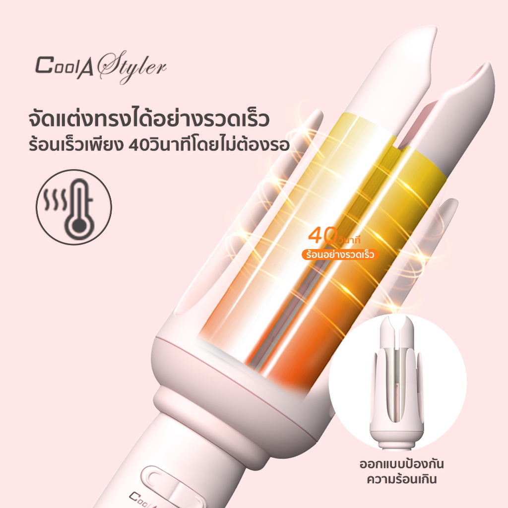 CoolAstyler  เครื่องม้วนผม Candy 2 38MM  ทำลอน ม้วนง่าย    มีมอก. รับประกัน 1 ปี รูปที่ 5