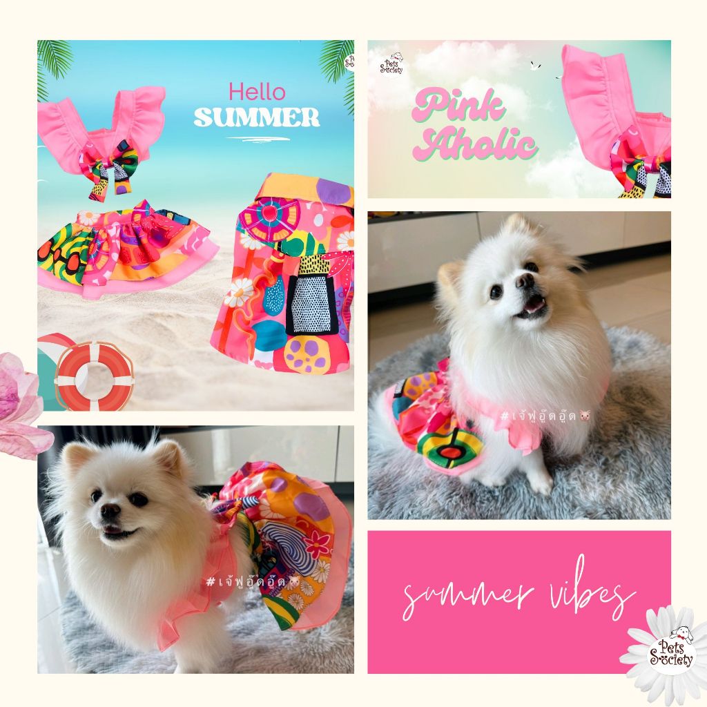 PetSociety เสื้อหมา แมวชุดคู่ Summer บิกินี่ ฮาวาย