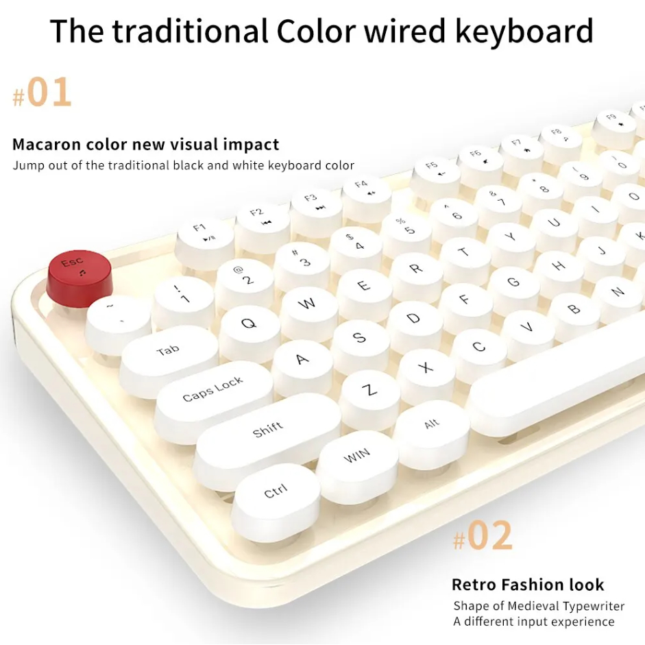 (แป้นพิมพ์สกรีนไทย)MOFii Sweet K Wired คีย์บอร์ดแบบมีสายรุ่น Sweet สไตล์ Retro แบบมินิมอล คุณภาพดี ดีไซน์ไม่น่าเบื่อจำเจ