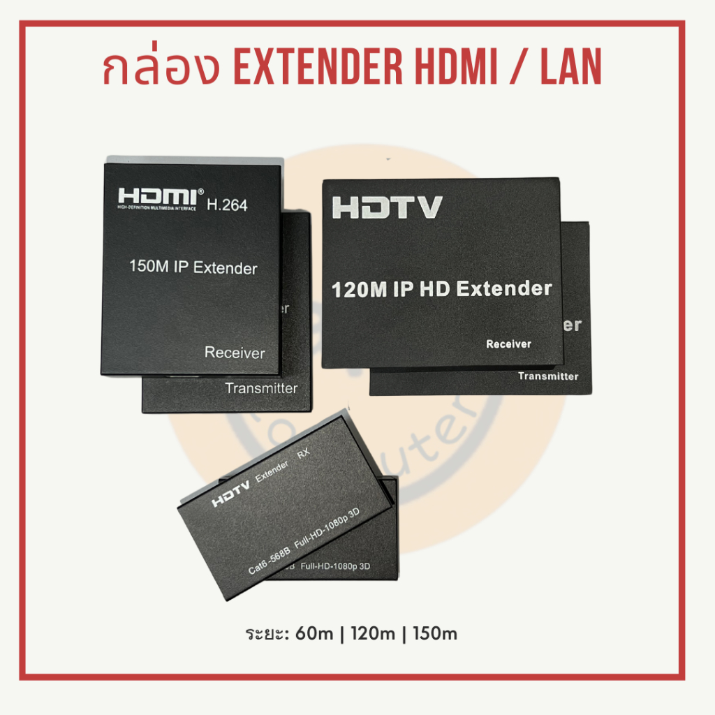 [พร้อมส่ง] กล่อง Extender HDMI / LAN (มีทั้งตัวรับและตัวส่งสัญญาณ)