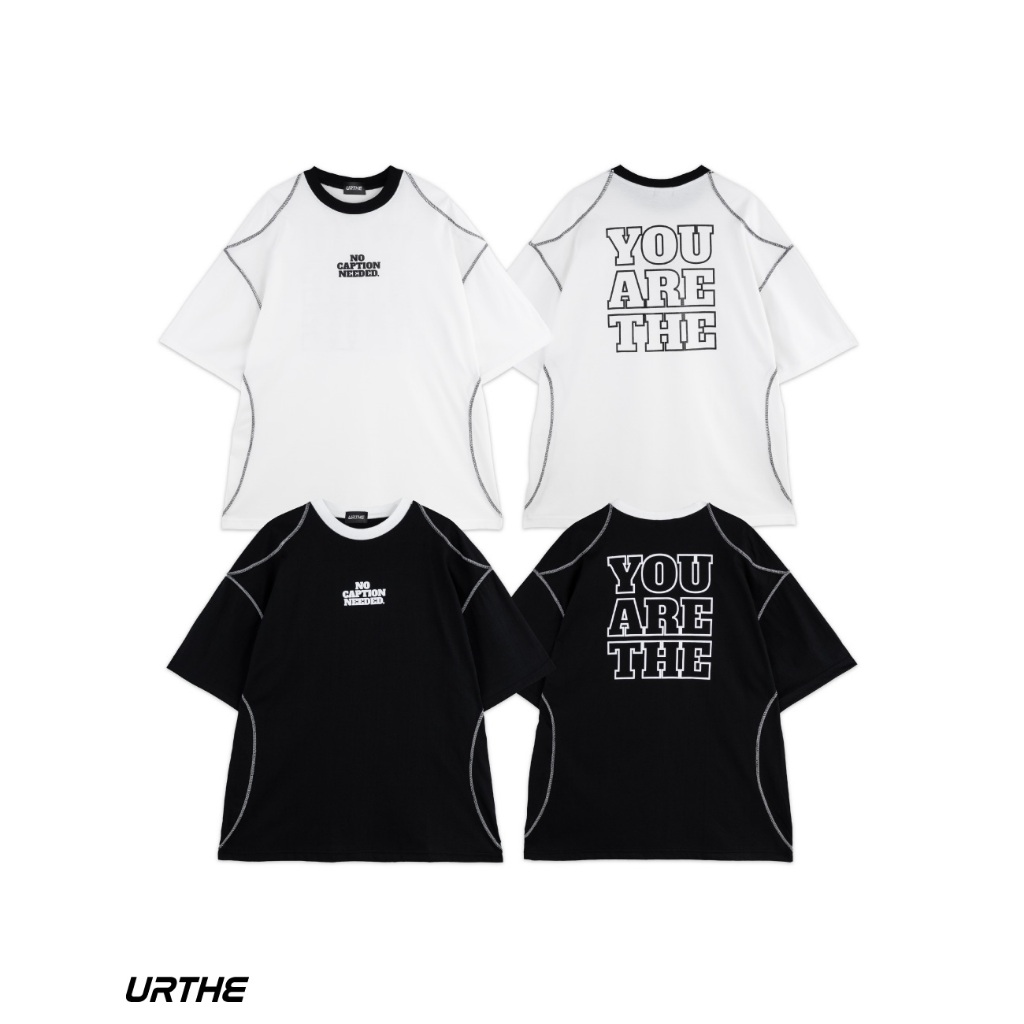 URTHE - เสื้อยืด เเขนสั้น สกรีนลาย รุ่น NO CAPTION