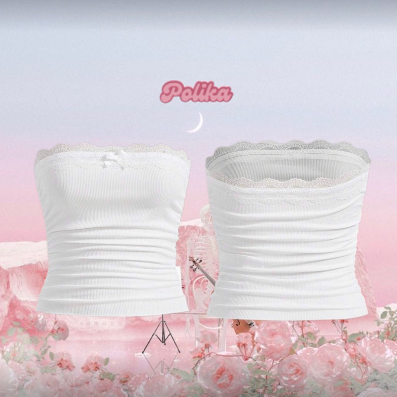 พร้อมส่ง!! 𝙋𝙤𝙡𝙞𝙠𝙖 |เสื้อเกาะอกลูกไม้