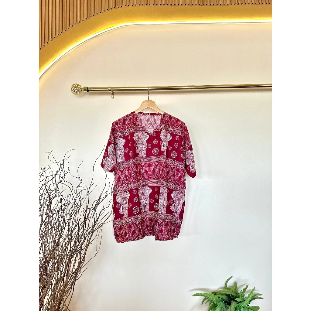 เสื้อลายช้าง คอจังโก้ แขนสั้น อก 48/52 thumbnail 8