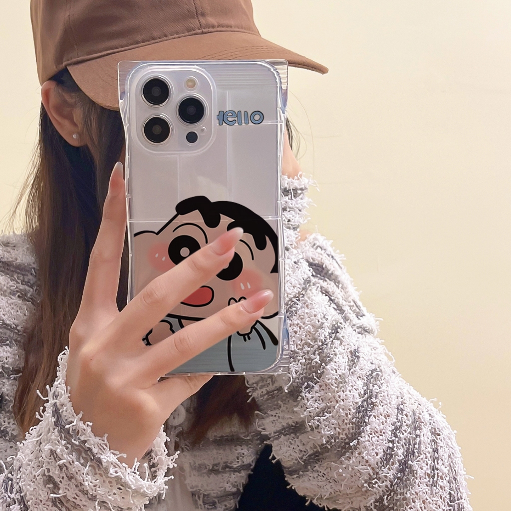 กล่องขนมรวมทุกอย่างป้องกันการตกเครยอนชินจังเคสโทรศัพท์มือถือเหมาะสำหรับiPhone14131211ProPROMAX PLUS 