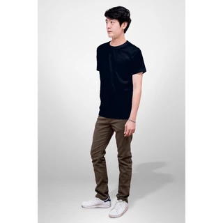 เสื้อยืด Noproblem แท้ 100% ผ้าคอตตอน 20 เซมิ เนื้อนุ่ม ไม่หด ไม่ย้วย ทรงยูนิเซ็กส์ ใส่ได้ทั้งชายหญิง สีกรมเข้ม