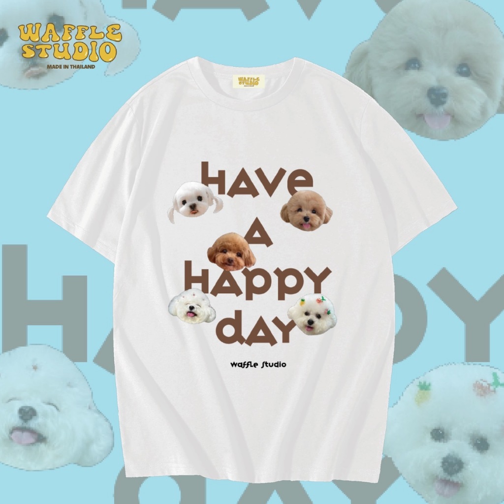 [ ส่งฟรี ] WS0072 เสื้อยืดโอเวอร์ไซส์ เสื้อยืดเกาหลี ผ้าคอตตอน100% เสื้อยืด WAFFLE STUDIO