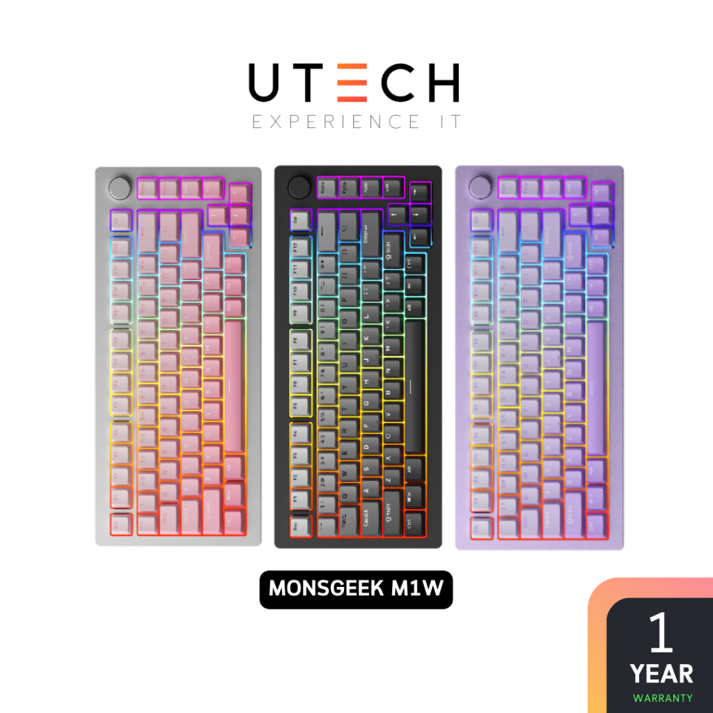 คีย์บอร์ด MonsGeek M1W Aluminium 75% เคสอลูมิเนียม 2.4GHz Bluetooth Wireless Keyboard by UTECH