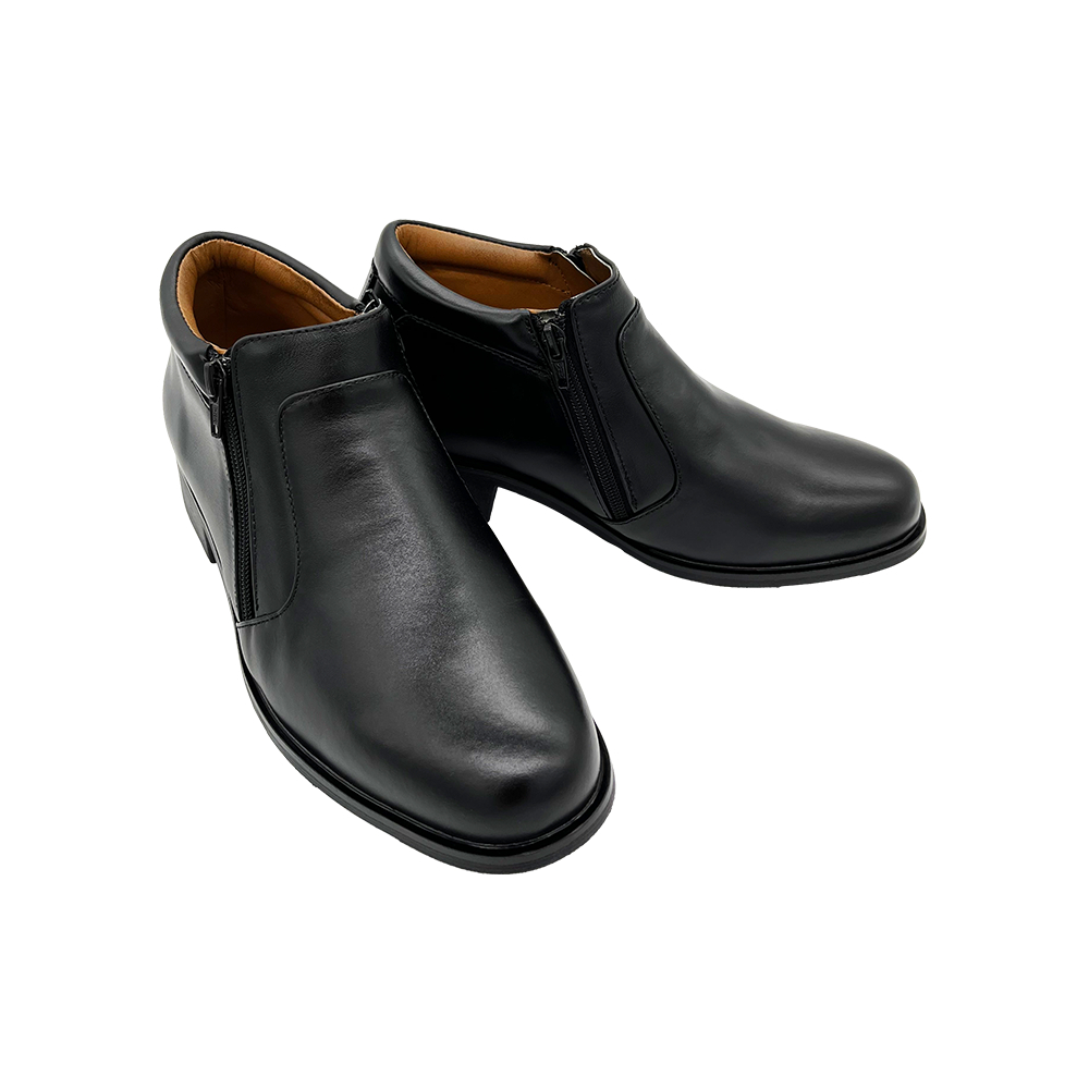 FREEWOOD DOUBLE-ZIP BOOTS รองเท้าบูท หนังวัวแท้ ซิปคู่ รุ่น 64-6682 สีดำ ( BLACK )
