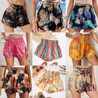 พร้อมส่ง กางเกงขาสั้นชายหาดผู้หญิง สาวอวบอ้วน พลัสไซส์ เอว 3…