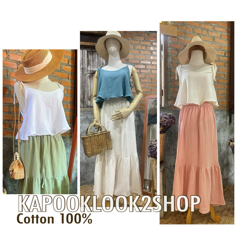 เสื้อสายเดี่ยว ผูกโบว์🎀 ผ้าสาลู มินิมอล พลางหุ่น เอิร์ธโทน แต่งตัวมินิมอล ผ้าฝ้าย มูจิ ผ้าเบาสบาย ไม่ยับ เที่ยวทุกที่