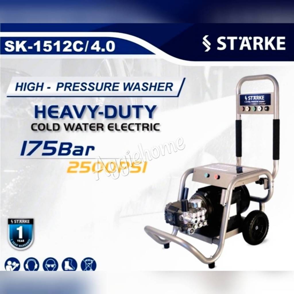 STARKE เครื่องฉีดน้ำแรงดันสูง รุ่น SK-1512C/4.0 กำลัง 175 บาร์ / 220V./ มอเตอร์ 4 HP / อีดฉีด ล้างรถ ล้างแอร์