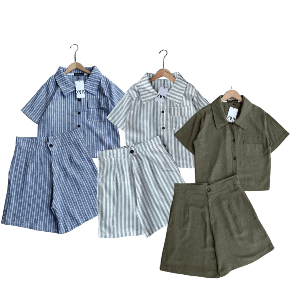 ชุดเซ็ท Zara เสื้อเชิ้ต กางเกงขาสั้น