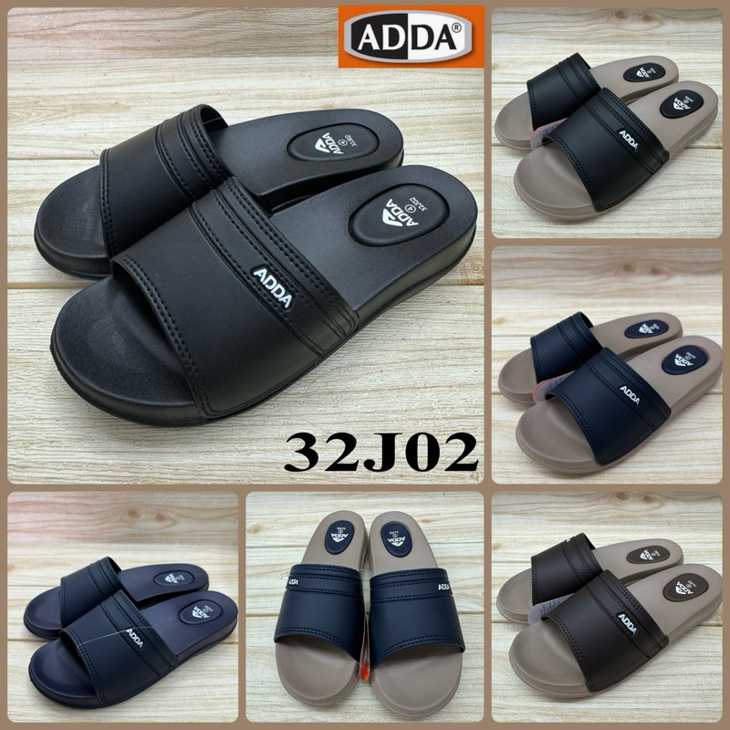 ADDA 32J02 รองเท้าแตะสวมหญิง แอ๊ดด้า size4-7 สีดำ/กรม (225.-) ปอ