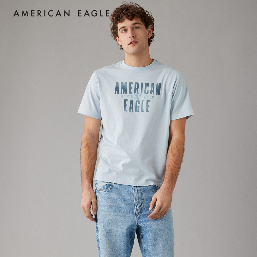 American Eagle Logo Graphic T-Shirt เสื้อยืด ผู้ชาย โลโก้ กราฟฟิค (EMTS 017-3437-404)