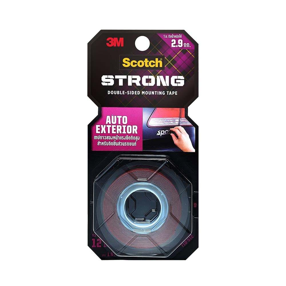 เทปกาว 2 หน้า แรงยึดติดสูง 3M สำหรับรถยนต์ 12 มม. x 1.5 ม. DOUBLE-SIDED MOUNTING TAPE FOR CARS 3M 12MMX1.5M ราคา ถูกที่สุด ดีลบีเคเค
