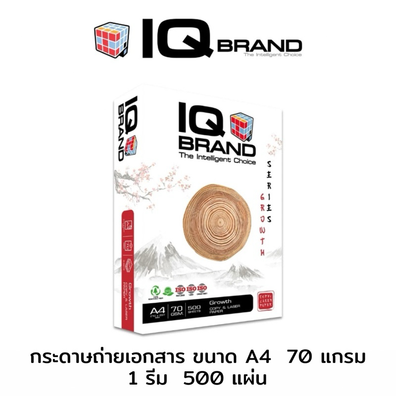IQ Brand กระดาษถ่ายเอกสาร A4 รุ่น Growth Series 70แกรม 1 รีม
