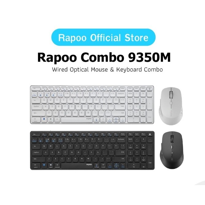 Rapoo รุ่น 9350M Multi-mode Wireless Keyboard &amp; Mouse คีย์บอร์ด เม้าส์ไร้สาย (KB-9350M-XX)