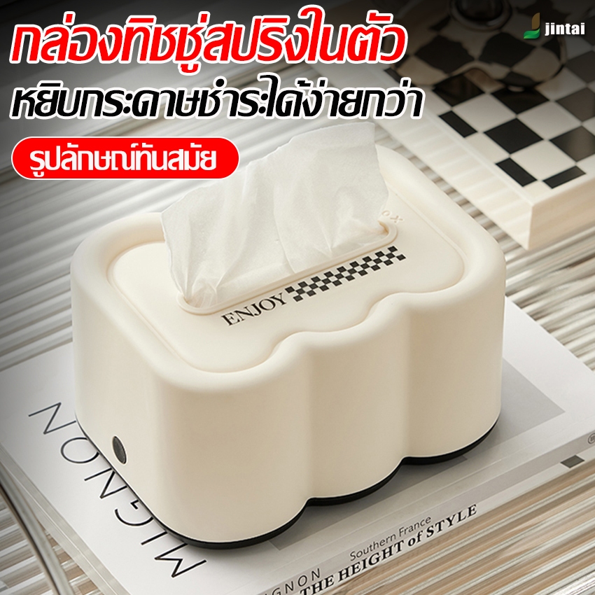 กล่องทิชชู่ติดผนังมีสปริงด้านล่างง่ายต่อการดึงกระดาษออก สไตล์เรียบง่าย สวยงาม และใช้งานได้จริง