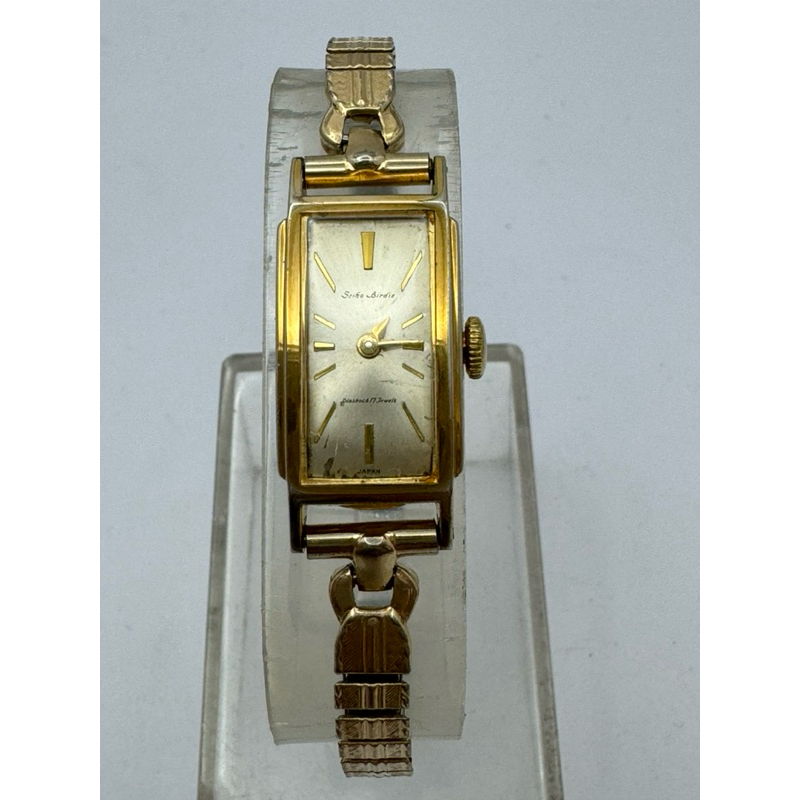 Seiko Birdie Diashock 17 Jewels ระบบไขลาน ตัวเรือนทอง 20 Microns นาฬิกาผู้หญิง มือสองของแท้