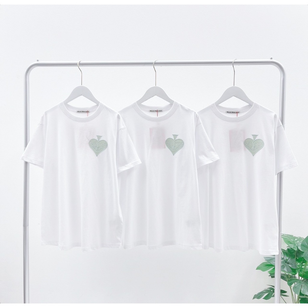 Mardi SATIN SPADE T-SHIRT (WHITE/MINT)