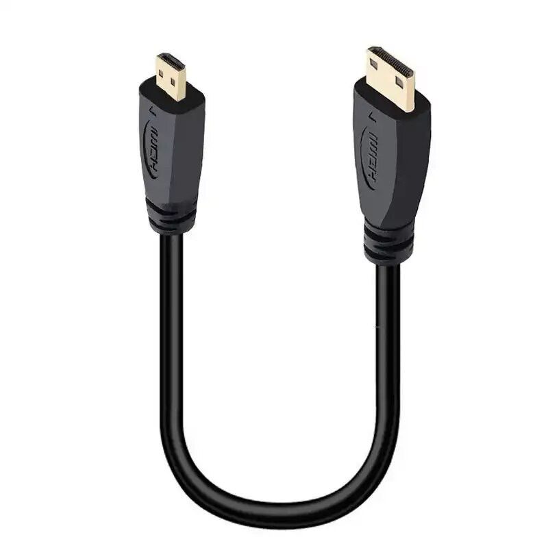 Micro HDMI To Mini HDMI-เข้ากันได้กับ Micro HDMI-เข้ากันได้ kabel sambungan วิดีโอ HD Mini HD สายแปลง0.3M