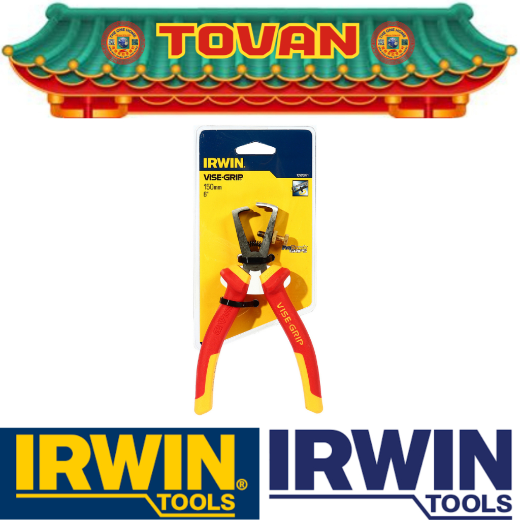IRWIN คีมปอกสายไฟ VISE GRIP หุ้มฉนวน 6 นิ้ว  # ออก..ใบเสร็จ-ใบกำกับภาษี..ได้ครับ..