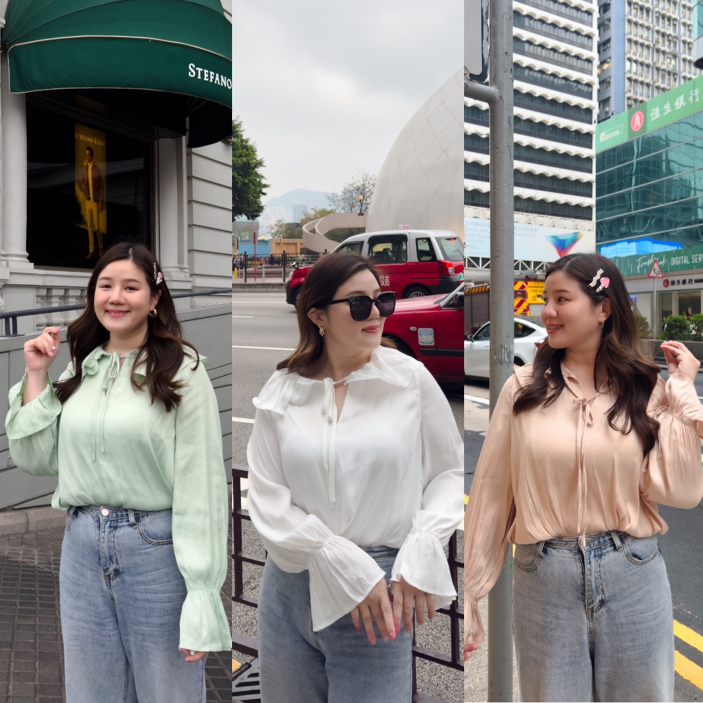 (❤️อกถึง 54”) Glossy Wave เสื้อสาวอวบ