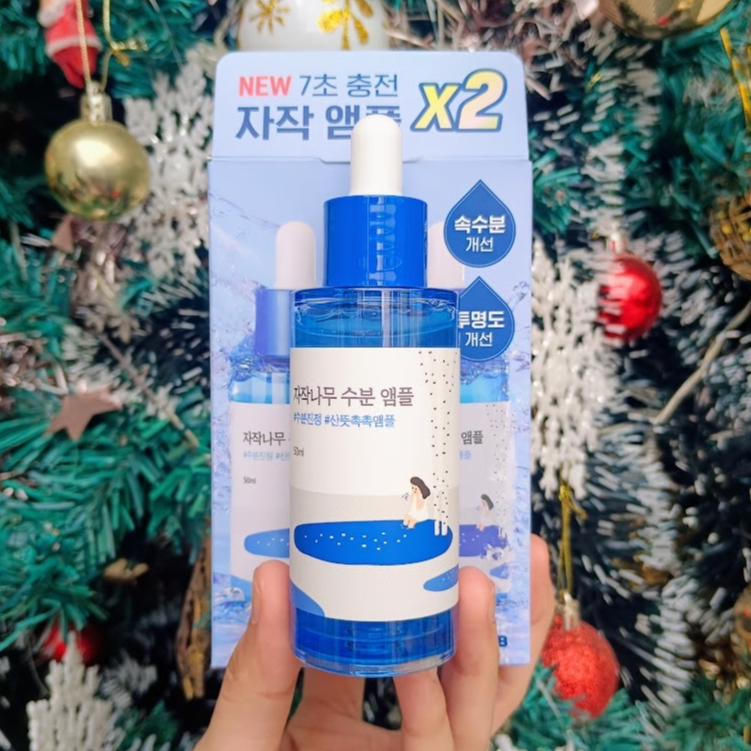 พร้อมส่ง/แท้จากเกาหลี Round Lab Birch Juice Moisturizing Ampoule 50 ml. (1+1 Olive Young Special Set)