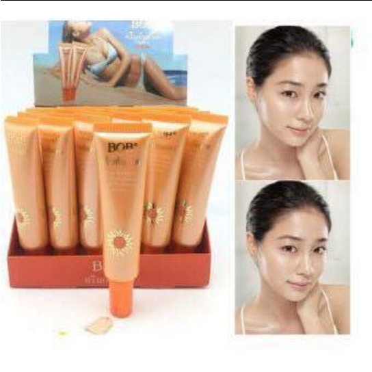 FLASH SALE ♡พร้อมส่ง BOB ครีมกันแดด SPF50 สูตรกันน้ำ บางเบา ไม่หนักหน้า หลอดขาว กันแดดเยี่ยม (24 pcs in a box)
