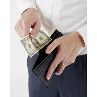 DAPPER กระเป๋าสตางค์ Carbon Fiber Billfold Wallet หนังแท้ สีดำ (BWM/BK/1103CB18)