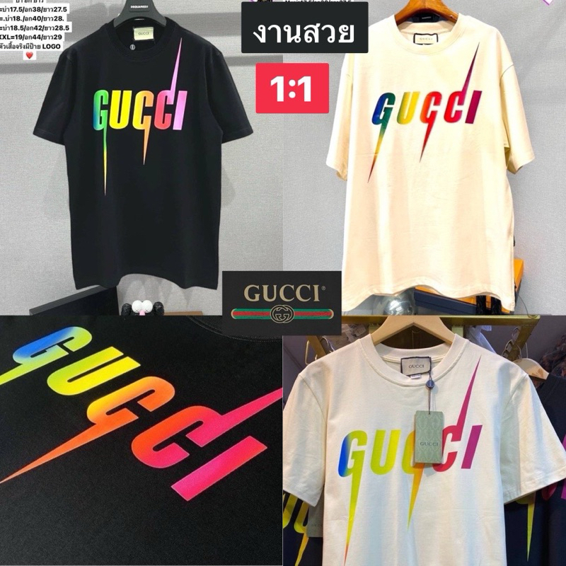 Gucci Unisex T-shirts 🖤🤍 เสื้อยืด Gucci 🏷️ Hiend 1:1 Cotton 💯 ส่งจากไทย 🇹🇭ร้านค้าจัดส่งไว