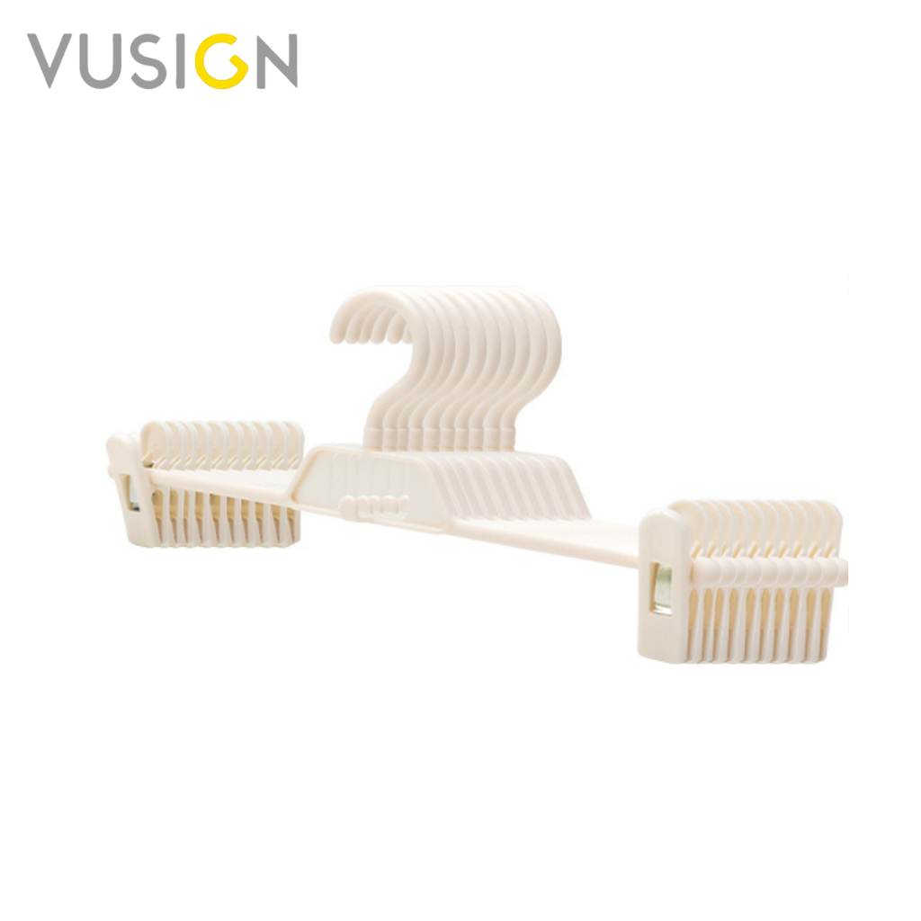 Vusign ไม้แขวน ไม้แขวนเสื้อ ไม้แขวนเสื้อพลาสติก ที่แขวนผ้า แขวนเสื้อผ้าได้ทุกรูปแบบ Hanger