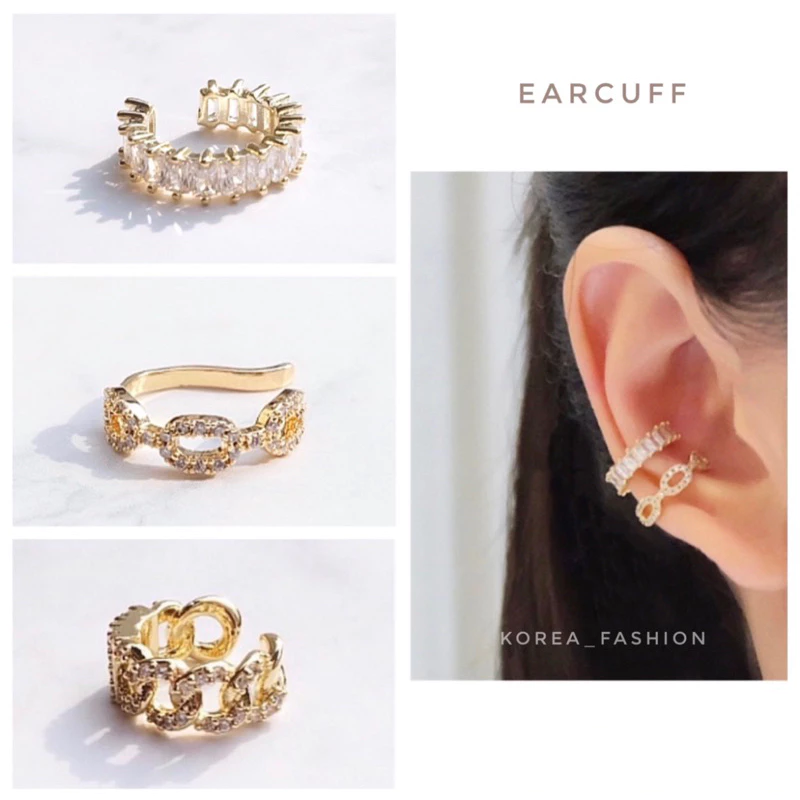 Ear cuff Premium เอียร์คัฟต่างหูแบบเกี่ยวหู หนีบหู คล้องหู สำหรับคนไม่เจาะหู