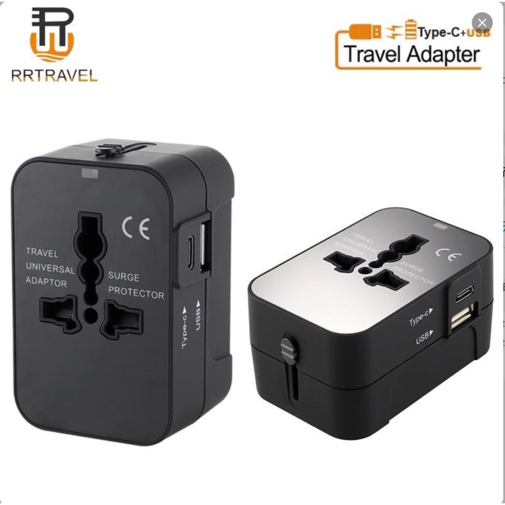 Universal travel adapter หัวแปลงปลั๊กไฟ 1500W ปลั๊กแปลง usb ปลั๊กขาต่างประเทศ 1USB ➕1TC