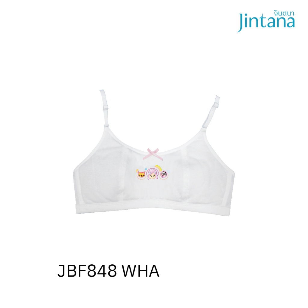 Jintana เสื้อชั้นในเด็ก รุ่น Jinni Doodle รหัส JBF848 สีขาว มีฟองน้ำ พร้อมตะขอหลัง ผ้านุ่ม ระบายอากา