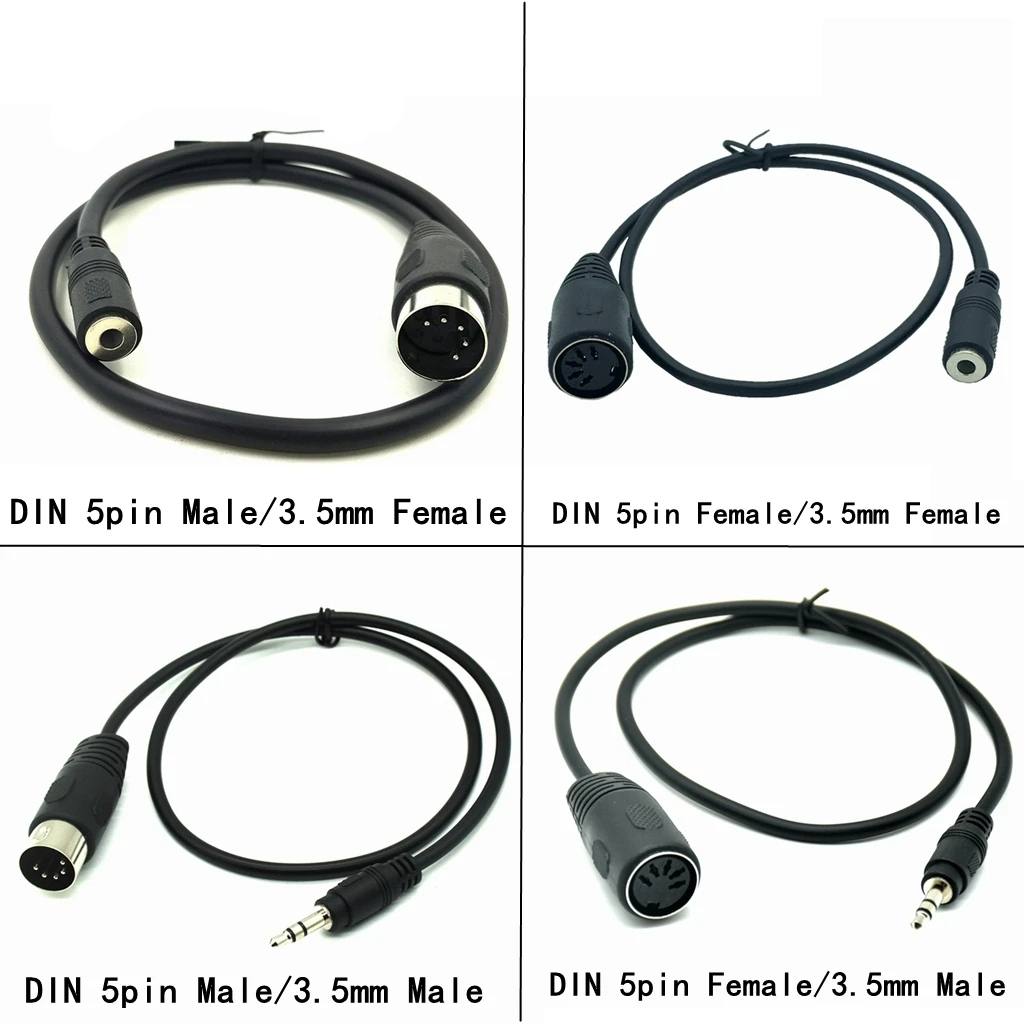 DIN ถึง 3.5 มม.5 PIN DIN ปลั๊ก 3.5 มม.สมาร์ทโฟน AUX หูฟังสเตอริโอ JACK ADAPTER สายเคเบิลอินพุต
