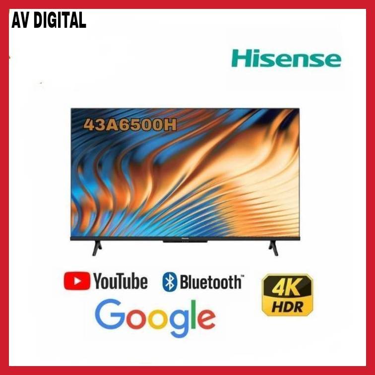 Hisense ทีวี 43 นิ้ว 43A6500H 4K Uhd Vidaa U5 Smart Tv 2.5G + 5G Wifi Build In / Dvb-T2 / Usb2.0 / H