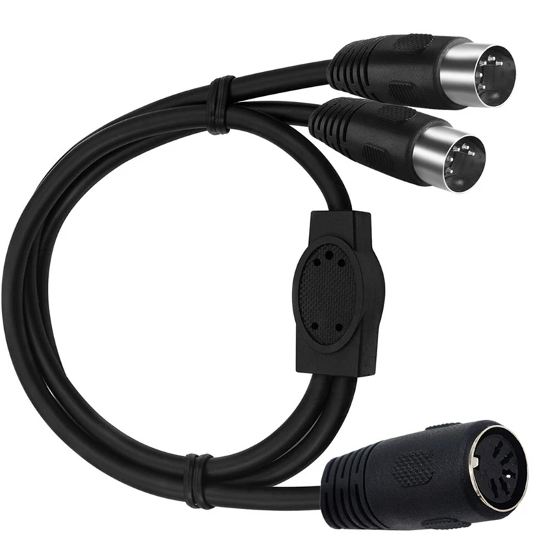 MIDI DIN 5Pin Splitter Y สาย MIDI 2ผู้ ออก 1เมีย MIDI กีตาร์คีย์บอร์ดอะแดปเตอร์ 50cm