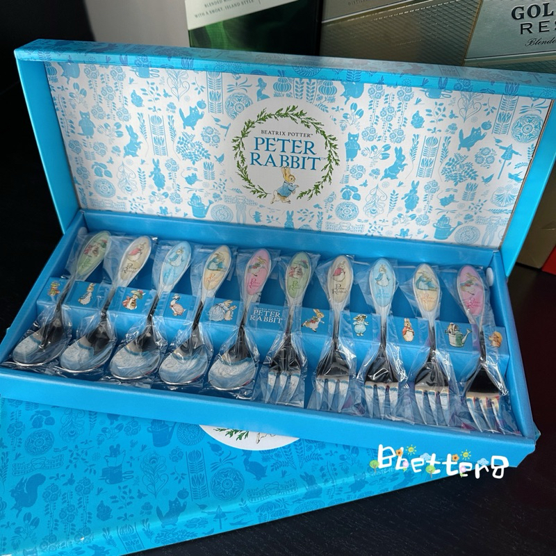 PETER RABBIT TEA SPOON & FORK เซตช้อน/ส้อมชา  รวม 5 คู่ ของใหม่  น่ารักน่าใช้