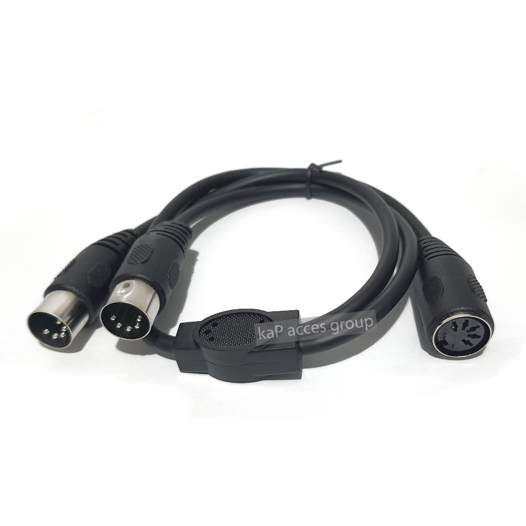 MIDI DIN 5Pin Splitter Y สาย MIDI 5ขา หัวตัวเมีย 2 X DIN-5PIN หัวตัวผู้ MIDI กีตาร์ คีย์บอร์ด อะแดปเตอร์ 50ซม.