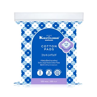 แคริสม่า สำลีแผ่นเช็ดหน้าขนาดใหญ่ 8x8 ซม. 120 แผ่น/Karisma Extra Large Facial Cotton Pads 8*8 120 Pads