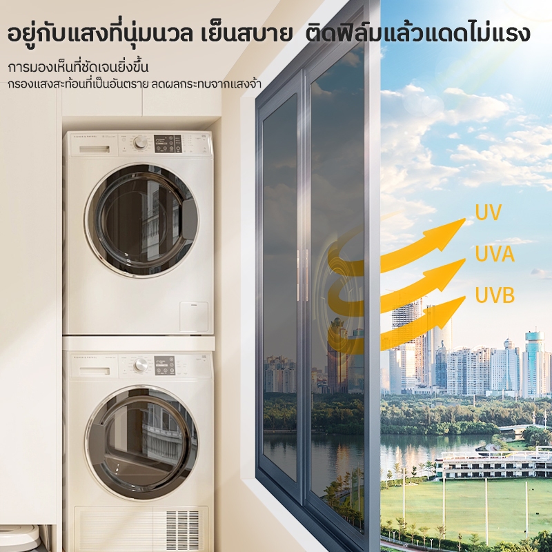 [ซีรีส์ฟิล์มกันแดด]Window Film ฟิล์มติดอาคาร ยาว 2 เมตร  ติดกระจก รถยนต์ กรองแสง กันความร้อน ฟิล์มปรอท กันรังสี UV แบบกา - รูปที่ 5