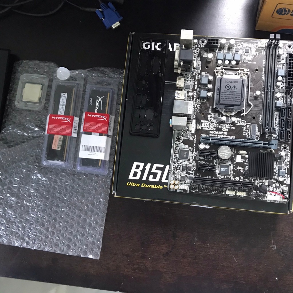 i5-6600+GIGABYTE B150M-HD3+กล่องเดิม+ฝาหลัง+แรม8GB((4*2)บัส2133)