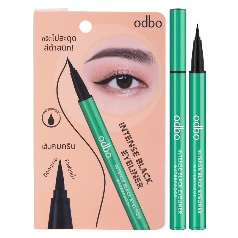 🔴ของแท้✨ส่งเร็ว อายไลเนอร์เขียว ODBO กันน้ำ เส้นคม หัวเมจิก โอดีบีโอ อินเท้นซ์ แบล็ค อายไลเนอร์ OD3003
