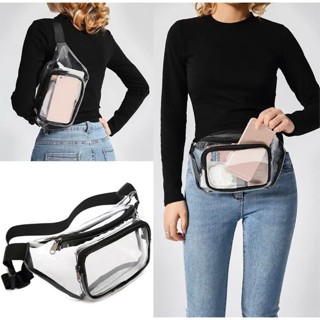 พร้อมส่ง 2024 กระเป๋าคาดเอวผู้หญิงทำจาก PVC คาดสะโพกคาดเอวใส…
